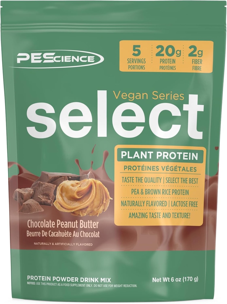 PE Science Select Vegan Protein Toz, Bitki bazlı Protein Toz, Şaşırtıcı Tadı, Smooth Texture, Pea ve Brown Rice, Süt Free, Lactose Free, Gluten Free - Peanut Butter, 5 Hizmetler