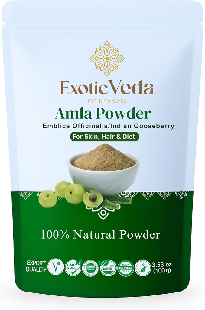 Amla Toz | 100% Pure & Natural Indian Gooseberry | Ayurvedic Herbal Supplement for Hair Care, Skin Glow & Wellness | Non-GMO, Nomixs, Preservatives or Fillers | 100g Pouch