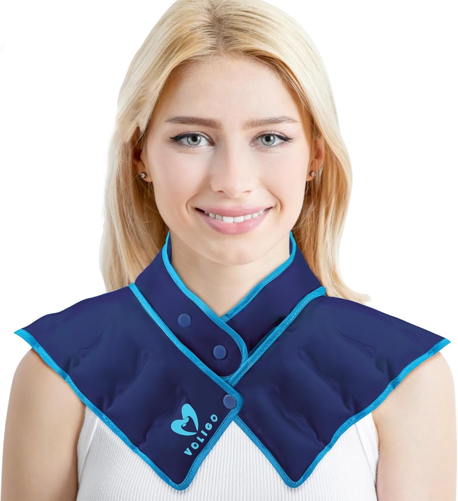 Αυχένας Θέρμανση ώμου Αυχένας Τυλίξτε το καπάκι θέρμανσης μικροκυμάτων, ζεστό και υγρό Back Pain Relief Hot Compress, Ρυθμιζόμενος μικροκυμάτων Neck Heater (NSF-Blue)