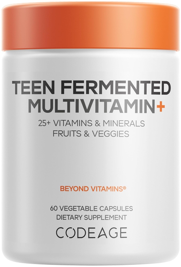 Κωδικοποίηση Teen Multivitamin Supplement – Daily Vitamins and Minerals for Teen Boys and Girls – Organic Whole Food Formula with Omega-3 and Vitamins A to K - 60 Κάψουλες