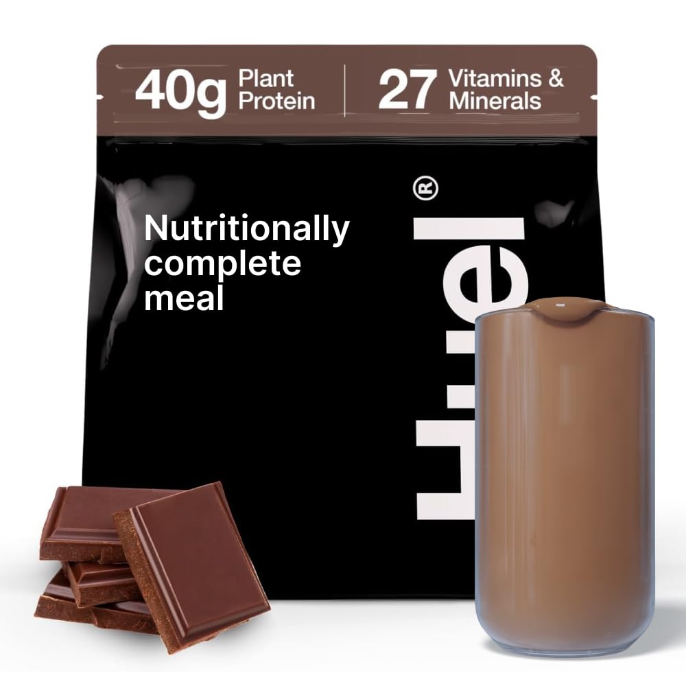 Huel Black Edition | Chocolate 40g Vegan protein Toz | Beslenmesel olarak Tamam Meal | 27 Vitamin ve Mineral, Gluten Free | 17 Hizmet