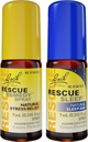 Μέρα & νύχτα Bach RESCUE REMEDY Spray, Φυσικό άγχος ανακούφιση [και] RESCUE SLEEP Spray, Φυσική βοήθεια ύπνου - 2-Pk, Ομοιοπαθητική απόσταξη λουλουδιών, Vegan, 7mL Ea