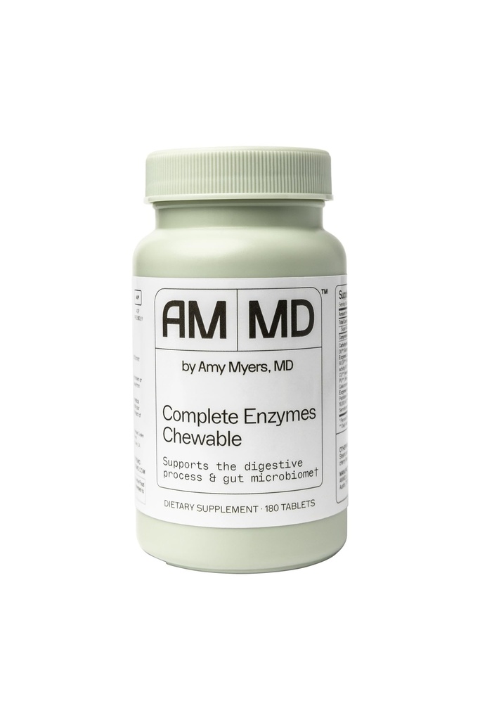 Amy Myers MD Digestive Enzymes Chewable – Complete Enzymes Support Leaky Gut, Acid Reflux, Gas, Bloating, Gluten Exposure – Amylase, Lipase, Lactase, alkaline, Proteases, Sucrase + Daha Fazlası – 180 Tablet