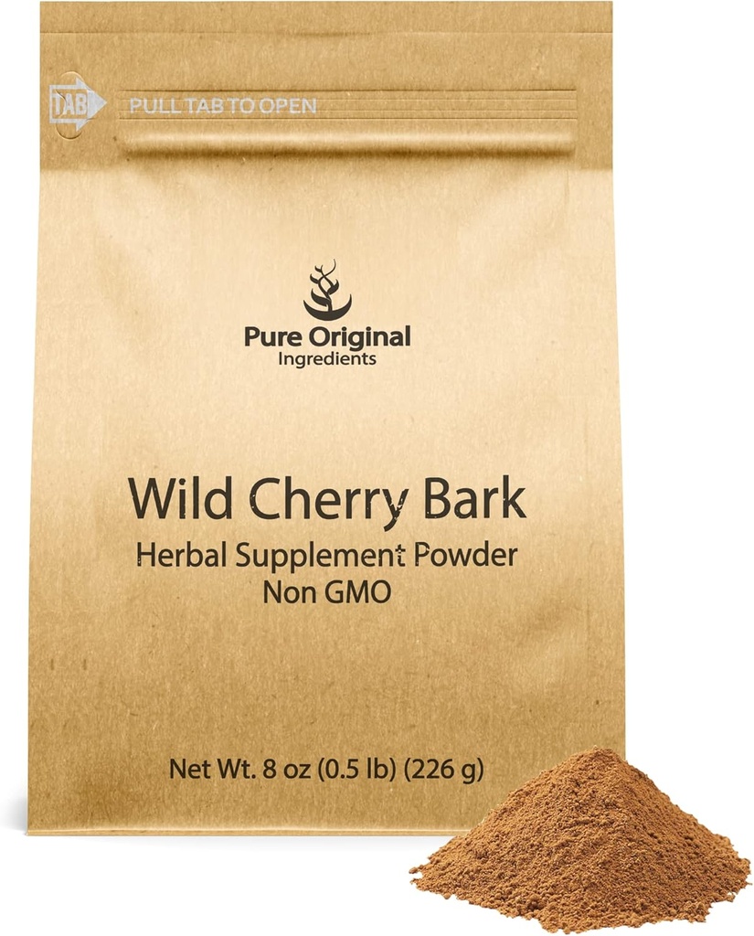 PURE ORIGINAL INGREDIENTS Wild Cherry Bark (8 oz) GMO, No Fillers veya Katkılar