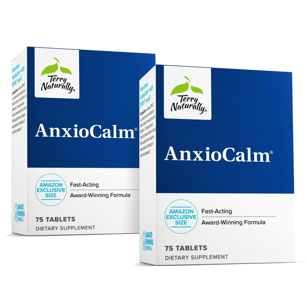 Terry Φυσικά AnxioCalm - Ηρεμητικό συμπλήρωμα υποστήριξης - Υποστηρίζει ενάντια στην περιστασιακή ένταση & Βοηθήματα Ηρεμούν τα συναισθήματα με στενό-αφημένο κηπουρό - μη-νύχτα συμπλήρωμα - 75 δισκία