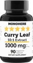 MONOHERB Curry Leaf Extract 1000 mg - 90 Vegetarian Capsules