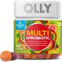 OLLY Multi + Probiyotik Yetişkin Multivitamin Gummy, 1 Milyar CFUs, Digestive and Immune Support Chewable Supplement, Tropikal Twist, 35 Day Supply - 70 Count Count Count