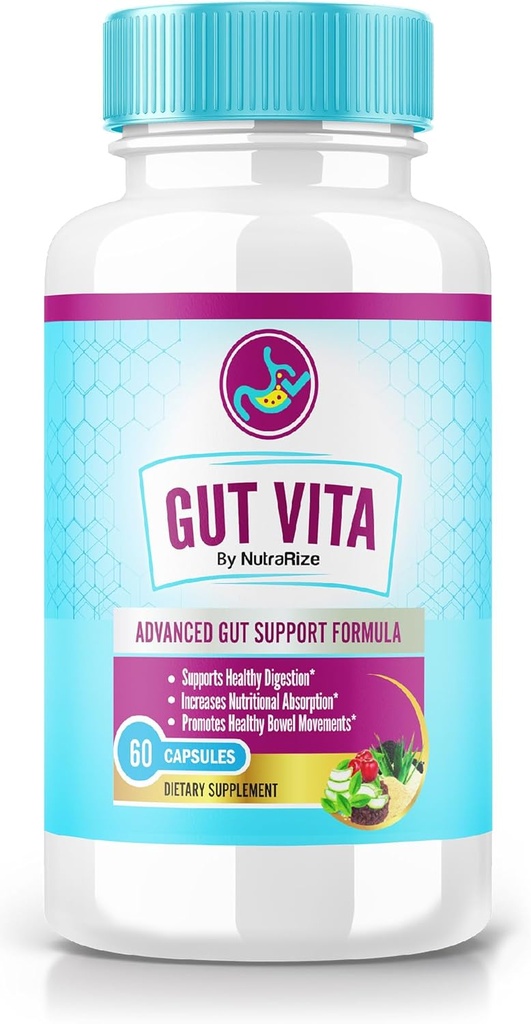 Κάψουλες Vita Gut - συμπλήρωμα Vita Gut για Advanced Digestive Wellness, All-Φυσική Φόρμουλα για την υποστήριξη της υγείας Gut, GutVita Recoring Optimal Gut Flora, Pastillas Κριτικές (60 κάψουλες)