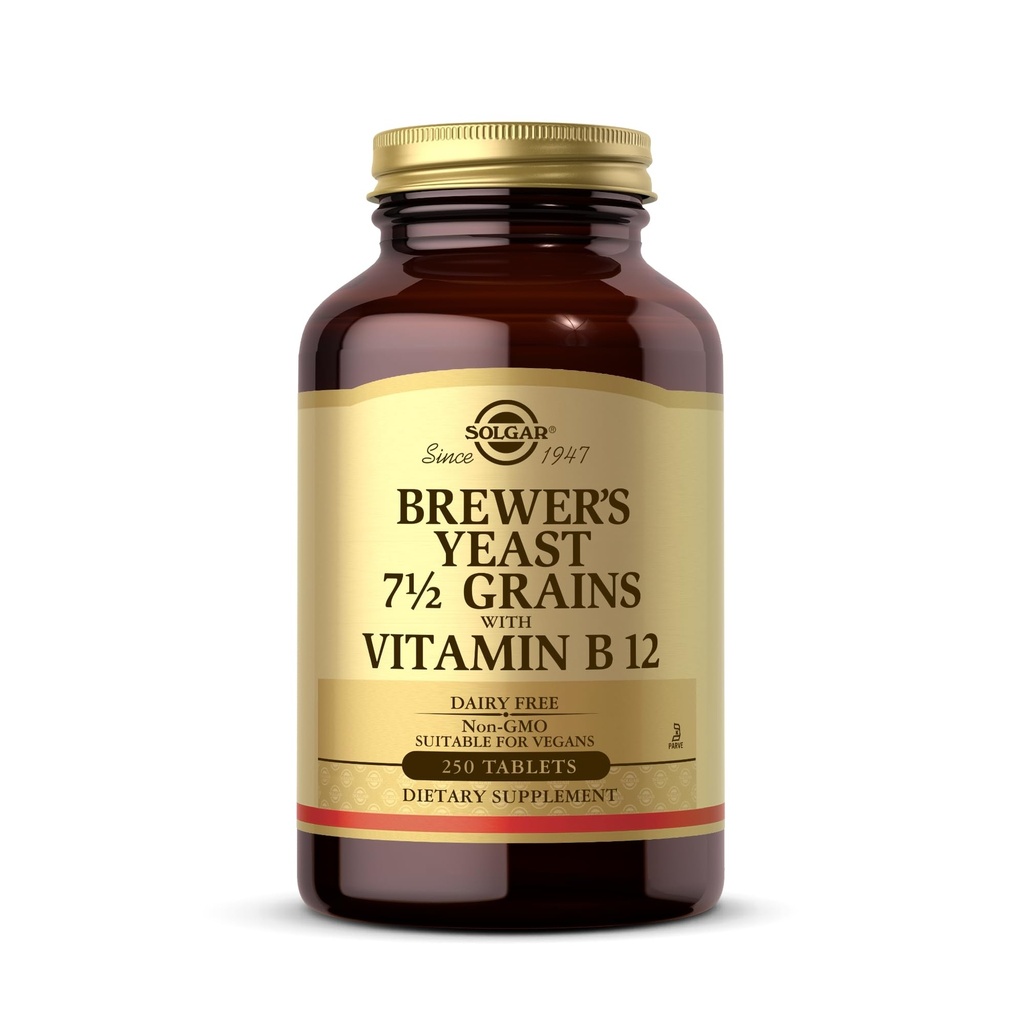 Solgar Brewer'in Yeast 7 1⁄2 Vitamin B12 - 250 Tablet - Non-GMO, Vegan, Süt Free, Kosher - 41 Hizmet