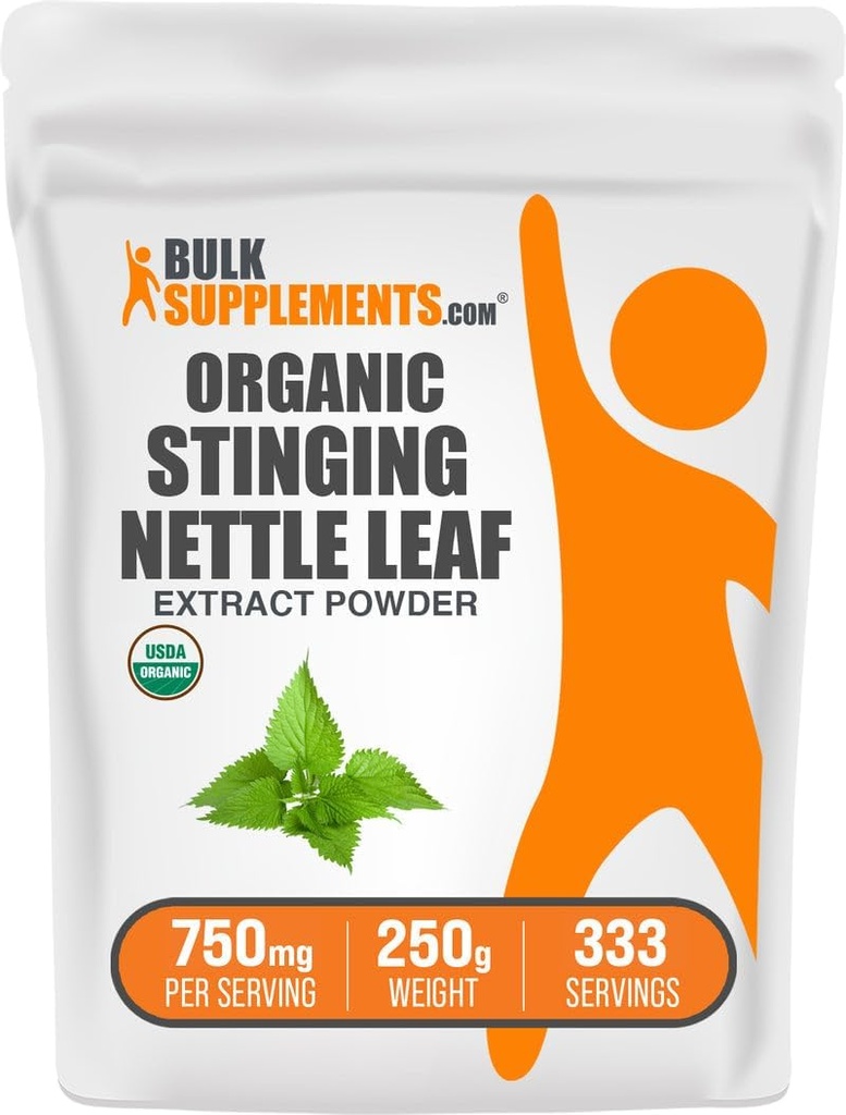 BulkSupplements.com Βιολογικό Stinging Nettle Extract Powder - Εκχύλισμα φύλλων Nattle, συμπλήρωμα βοτάνων - Vegan & Gluten Free, 750mg ανά Σερβίρισμα, 250g (8,8 oz) (πακέτο του 1)