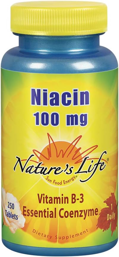 Natures Life Niacin 100 mg | Vitamin B3 Supplement | Sağlıklı Kan Lipid, Circulation & Skin Support | 250CT