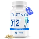 L-μεθυλοφολικό + B12 Μεθυλοκοβαλαμίνη Blend 7.5mg - 60 Κάψουλες - Ενεργό Φολικό οξύ & μεθυλιωμένο B12-5-MTHF & B12 συμπλήρωμα για άνδρες & γυναίκες - μη ΓΤΟ, Χωρίς γλουτένη, χωρίς πληρωτικά