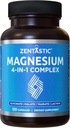 Zentastic Magnesium Complex 4-σε-1 συμπλήρωμα – Μαγνήσιο Γλυκινικό, Μηλεϊκό, Ταυρικό & Γαλακτικό – Χηλική Υψηλή Απορρόφηση για τα νεύρα, τους μυς, τα οστά & την ανοσοποιητική υποστήριξη – 120 κάψουλες