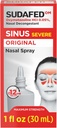 Sudafed Sinus Severe Original Nasal Spray, 12 Saat Nasal Mix Decongestant for Fast, Powerful Congestion Relief For Colds or Allergies, Oxymetazoline HCl .05% Nose Spray, 1 fl. ozzmetazoline HCl.