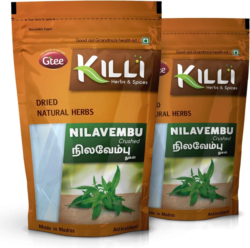 KILLI Nilavembu | Chirata | Kirayata | Andrographis panulata | Kalmegh Crushed, 100g (Pack of 2)