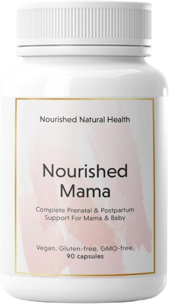 Nourished Mama Prenatal Multi Vitamin - Vegan Multivitamin for Preconception, Hamile, Postpartum ve Emzirme Desteği - İtil Edilmiş Folate & High Dose Choline - 90 Capsules