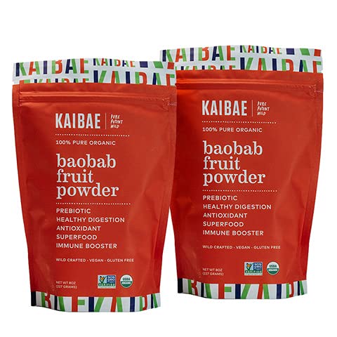 Premium Organik Baobab Toz I Prebiyotik Gut Health, Intermittent Fasting, Immunity, Hydration | Vitamin C, Polyols, Minerals | Fiber Supplement | 16 oz.