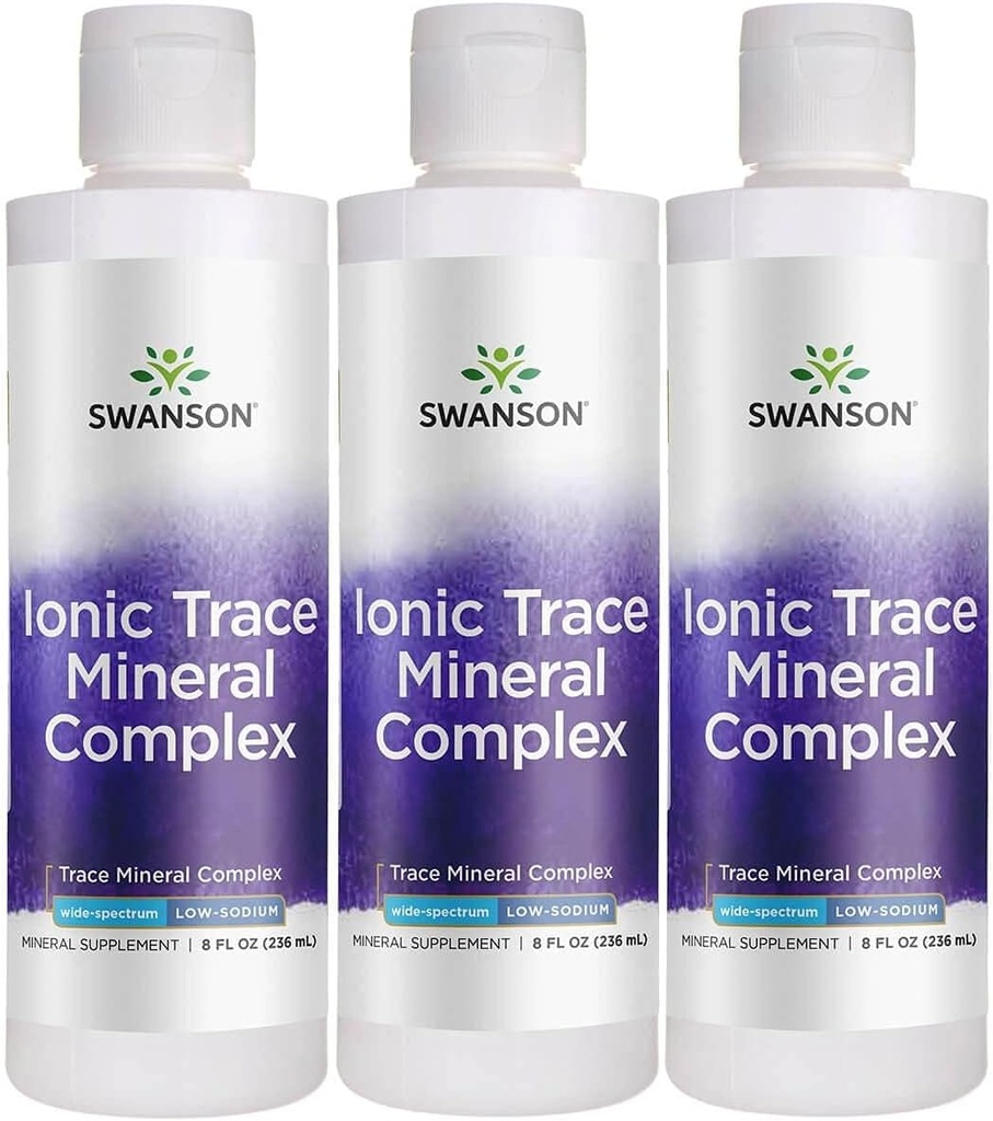 Swanson Concentrace Trace Mineralleri 8oz-Complete Mineral Kompleksi Enerji, Hydration, & Electrolyte Balance 72 Yüksek Aborpsiyon Ionic Minerals such As Magnezyum, Pyum, Kalsiyum (3 Paket)