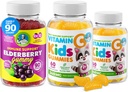 DR. MORITZ Vitamin C Gummies and Elderberry Gummies for Kids and Adults - Ανοσοποιητική υποστήριξη Χαμηλή ζάχαρη Μασώμενες Βιταμίνες Gummy για Toddlers - Χορτοφαγική Ζελατίνη-ελεύθερο συμπλήρωμα διατροφής παιδιών