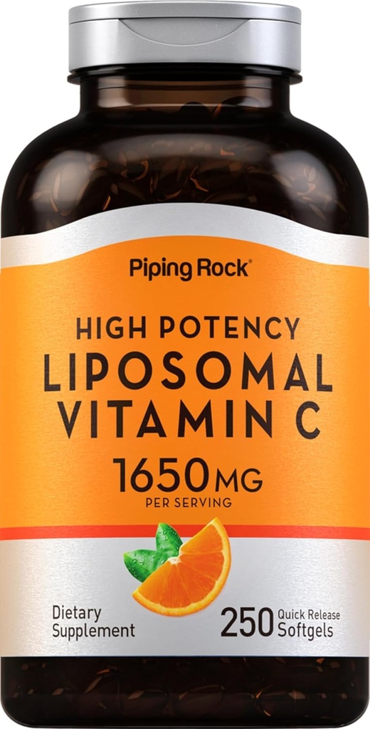 Piping Rock Liposomal Vitamin C 1650 mg | 250 Softgels | High Potency | Non-GMO, Gluten Free