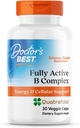 Doctors Best Fully Active B Complex, Energy & Cellular Support, Μη ΓΤΟ, Χωρίς γλουτένη, Χωρίς σόγια, Vegan 30 Veggie Caps
