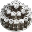 Aylık Pill Şişe Organizeci Caddy - 31 Numaralı Full-Size Pill Şişeler Her Ay- Clear Raf Günü için Çocuk-Proof Lids ve Easy To Use for Daily Dose of Drugs and Supplements