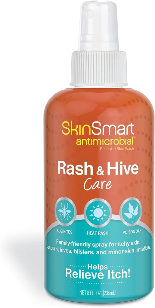 SkinSmart Antimik Rash ve Hive Care, First Aid Skin Yıkama, 8 oz Sprey Şişe