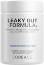 Kodaj Leaky Gut Supplement, L-Glutamine, N-Acetylglukozmin, Probiyotik, Butyric Acid, Polyols, Quercetin, DGL, Marshm Root, Berberine, BioPerine, Cinnamon, Vegan, Non-G, 60 Capsules