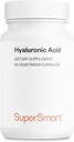 Supersmart Hyaluronic Acid Supplement 300mg per Day (Sodium Hyaluronate) - Yüksek Moleküler Kilo 1.2 Milyon Daltons | Non-GMO & Gluten Free - 60 Vegetarian Capsules