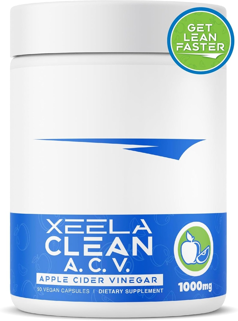 XEELA Apple Cider Vinegar Capsules with The Mother for Men & Women - Appetite & Craving + Kilo Management to Get Lean Lean Lean