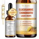 Glucosamine Chondroitin MSM Liquid Drops FSA-HSA - Hareketlilik, Flexability & Bones Chondroitin Sulfate Supplement Turmeric, Quercetin, Bromelain, MSM Oil 2 FL.OZ