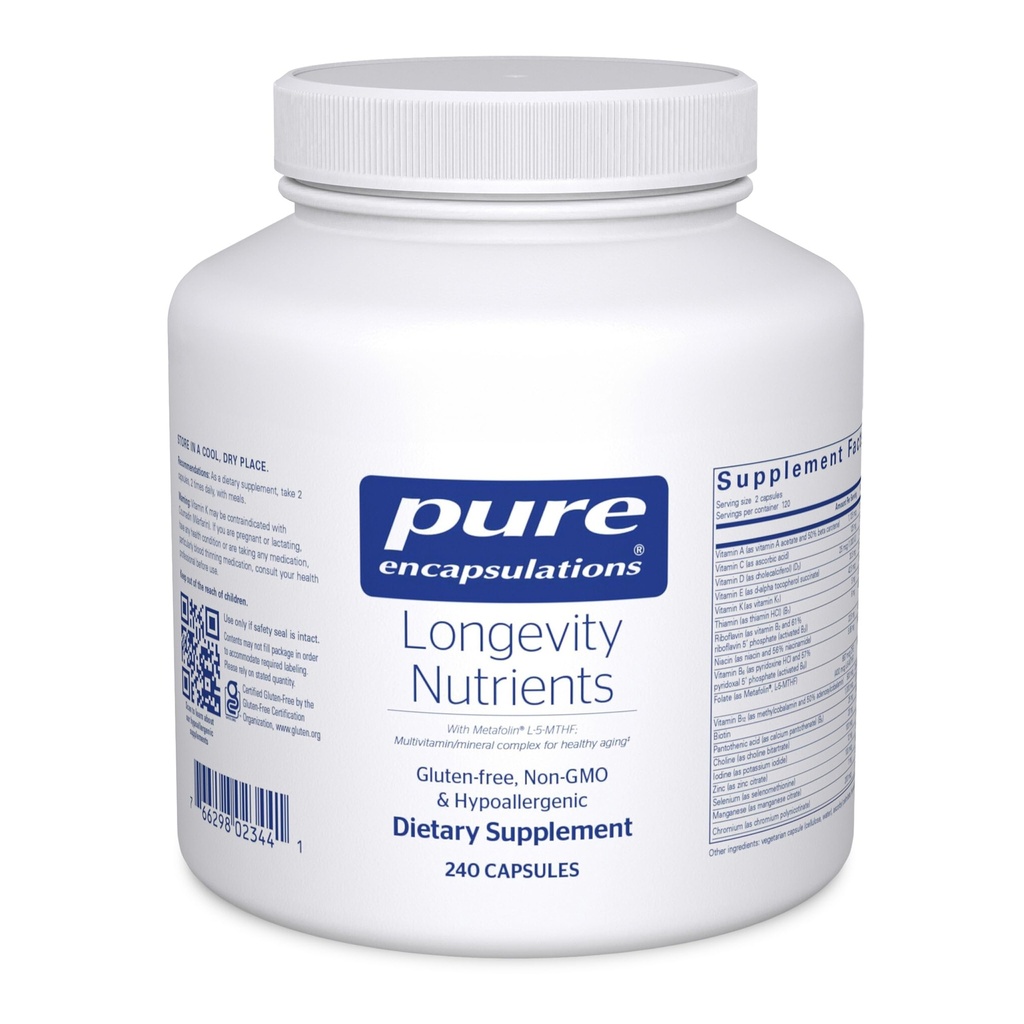 Καθαρές εγκοπές Longevity Nutrients 