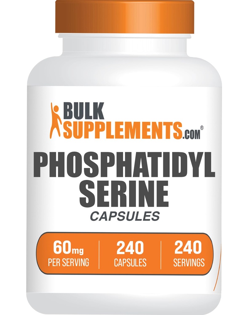 BulkSupplements.com Phosphatidylserine Capsules - Phosphatidylserine Supplement - Gluten Free, 1 Capsule per Serving (60mg), 240 Capsules (Pack of 1)