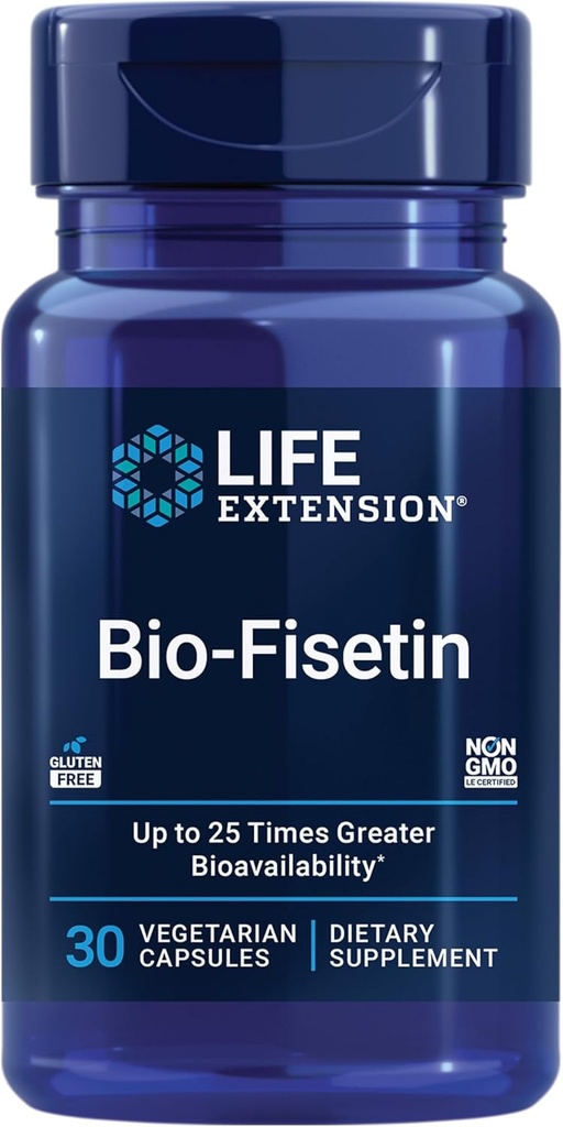Επέκταση ζωής Bio-Fisetin, Fisetin, galactomannans από το Σπόροι fenugreek, Κυτταρική υγεία, Γνωστική υγεία, μακροζωία, χωρίς γλουτένη, χορτοφάγοι, μη ΓΤΟ, 30 κάψουλες χορτοφάγων