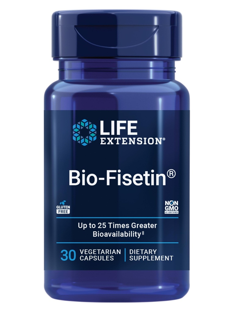 Life Extension Bio-Fisetin, Fisetin, galactomannans from Fenugreek Tohum, Hücre Sağlığı, Bilişsel Sağlık, Longevity, Gluten-Free, Vegetarian Capsules