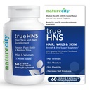 DoğaCity True-HNS Hair Nails ve Skin Cynatine Keratin ve Plant Temel Biyotin Vitamin Tamam | Fuller ve Güçlü Saç ve Çiçeği | GMO | 60 Veggie Capsules