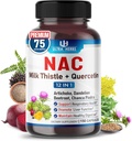 NAC Supplement N-Aetyl Cysteine Süt Butle, Quercetin - Destek Immunity, Respiratory Health & Liver Detox | 150 Capsules