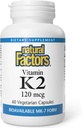 Doğal Faktörler, Vitamin K2 120 mcg, Bone ve Vascular Health, 60 Capsules