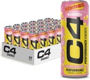 Cellucor C4 Performans Enerji İçilir | STARBURST Strawberry | Zero Sugar Carbonated Preworkout Energy | 200 mg Caffeine with Beta Alanine | 12 Fl Oz (24 Pack)