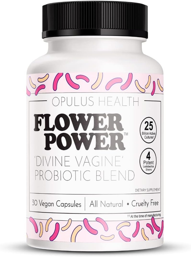 Flower Power 'Divine Vagine' Blend - 30 ct για την ισορροπία Ουρολοίμωξη, V Υγεία Υποστήριξη για τις γυναίκες