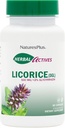 Natures Plus Herbal Actives Licorice (DGL) Capsules - 500 mg, 60 Vegan Supplements - Vegetarian, Gluten-Free - 60 Servisler