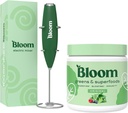 Bloom Beslenme Superfood Greens Toz, Probiyotikler ve Prebiyotiklerle Digestive Enzymes, Gut Health, Bloating Relief, Original + Milk Frother High