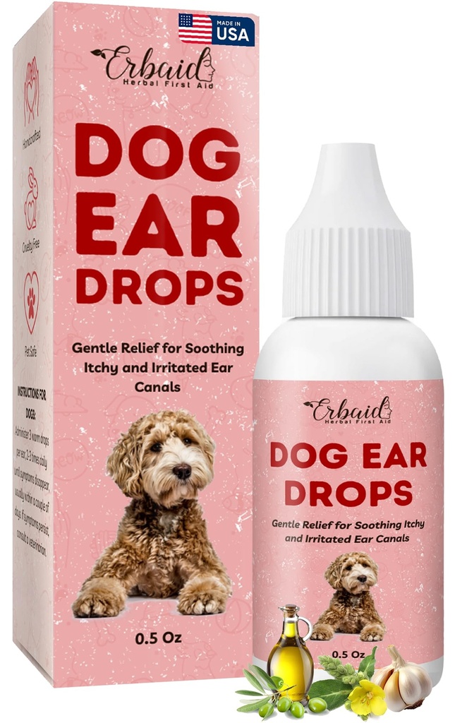 Köpek Kulak Enfeksiyonu için Tüm Doğal Kulaklar - Yeast Odor, Loosens Wax, Engeller Enfeksiyonları, Relieves Itching - Güvenli, Gentle, Etkili Itchy Ear Relief, Made in USA