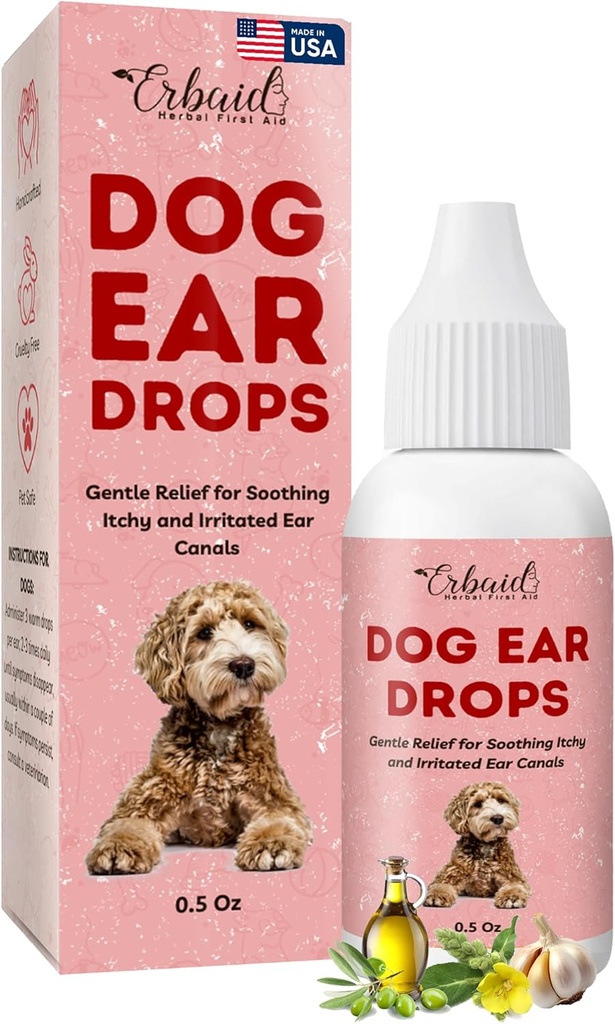 Köpek Kulak Enfeksiyonu için Tüm Doğal Kulaklar - Yeast Odor, Loosens Wax, Engeller Enfeksiyonları, Relieves Itching - Güvenli, Gentle, Etkili Itchy Ear Relief, Made in USA