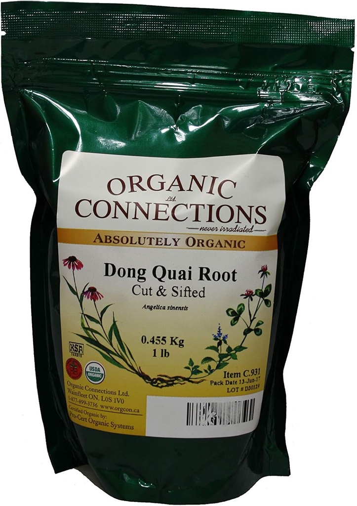 Dong Quai Root, Cut ve Sifted, Organik (1 lb)
