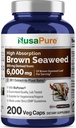 NusaPure Brown Seaweed 30:1 Extract, 200 mg 200 Veggie Capsules - (Vegan, Non-GMO Bioperine)