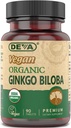 DEVA Vegan Ginkgo Biloba Συμπλήρωμα διατροφής, USDA Organic, Vegan Society Certified, Easy-to-Swallow Tiny Tablets, 300 mg., 90-Count Bottle