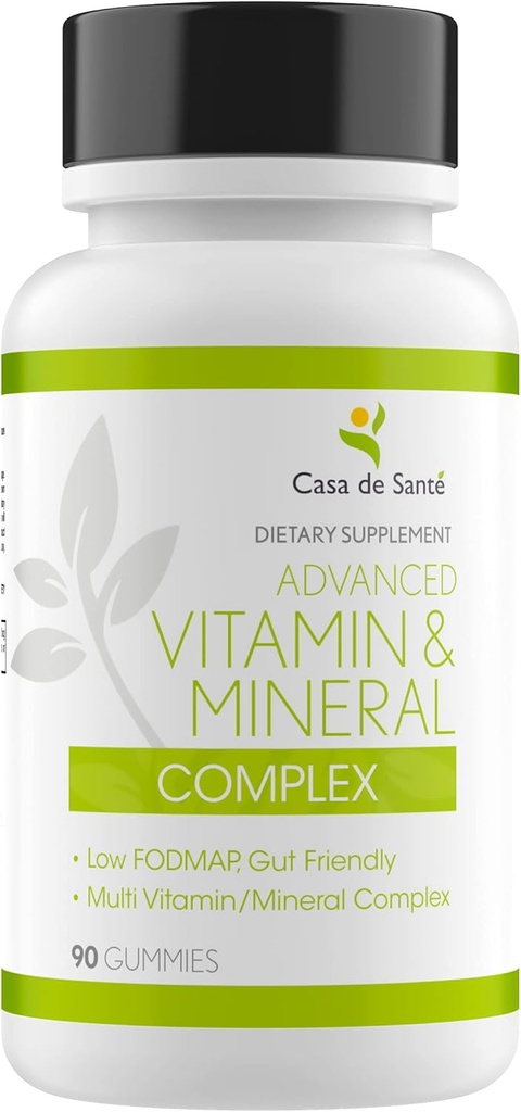 Casa de Sante Advanced Vitamin & Mineral Gummies, Low FISOAP sertifikalı| GLP1, IBD, IBS, SIBO veya Malabxia Beslenme Desteği| Colitis Supplements| Gut Friendly, No Bloating