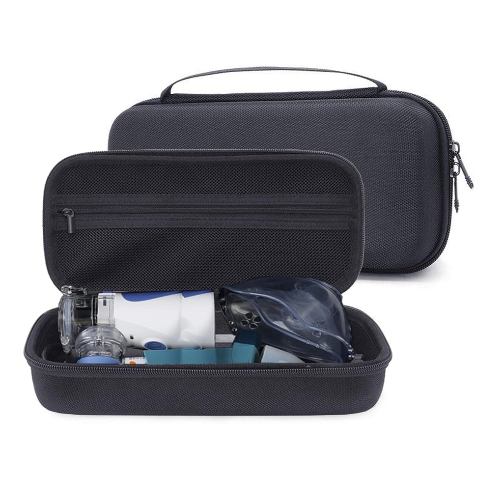 Case Travel Organize Bag Holder Uyumlu Nebulizer Machine, Çocuklar ve Yetişkinler için Asthma Inhaler Spacer, Ventolin Maskeleri, Alerji Meds, Maskeler, Antizenler, Maskeler,
