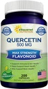 ASquared Beslenme Quercetin 500 mg Supplement - 200 Capsules - Quercetin Dihidrat Cardiovascular Sağlık Desteklemek için - Max Strength Toz Kompleksi Pills Immune Response